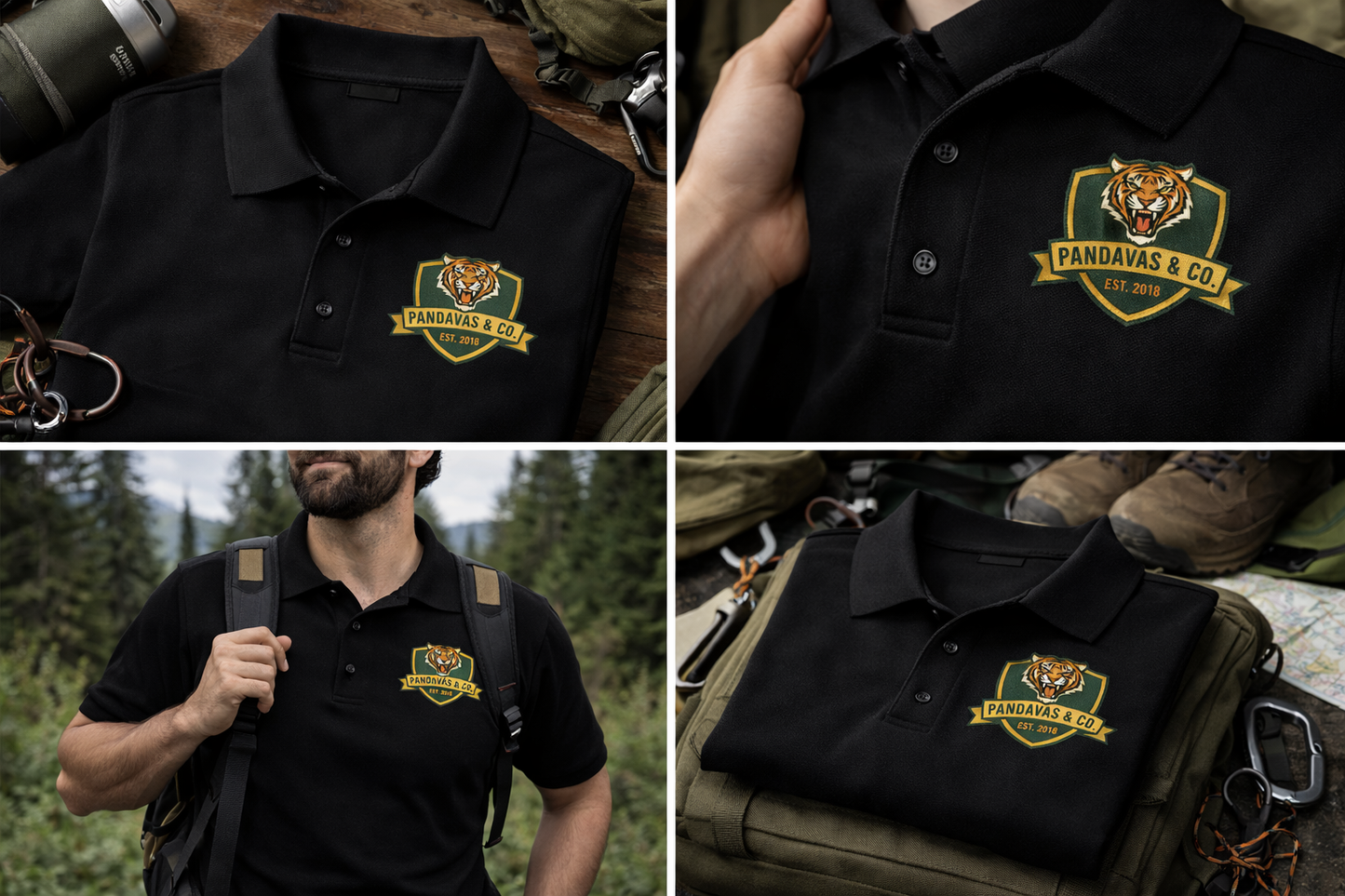 Black Polo T-Shirt | Kaziranga